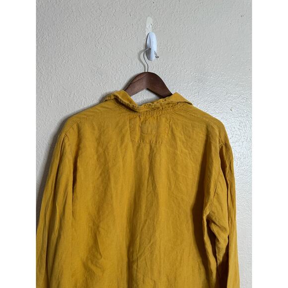 Moo 100% Linen Top and Pants Set Mustard Yellow Womans Medium - Picture 7 of 12